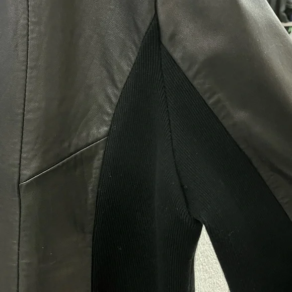 Elie Tahari Weave Pattern Leather Jacked